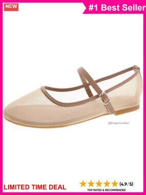 Mesh Ballet Flats Mary Jane Ballerina Fishnet Flat Shoes
